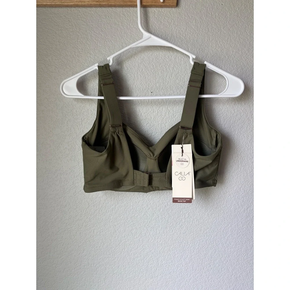 Calia Olive Green Women's Bikini Top - Supportive Swim Bralette - Picture 2 of 6
